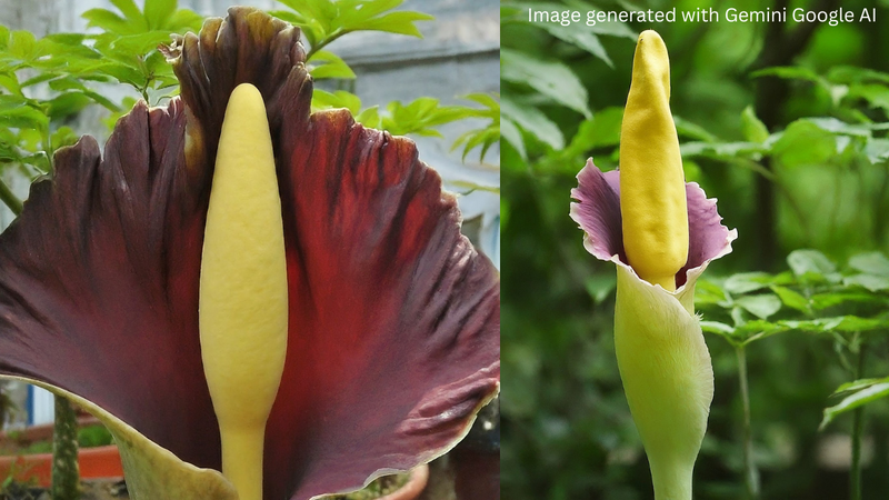 Planting an Amorphophallus bulb, Image generated with Gemini Google AI